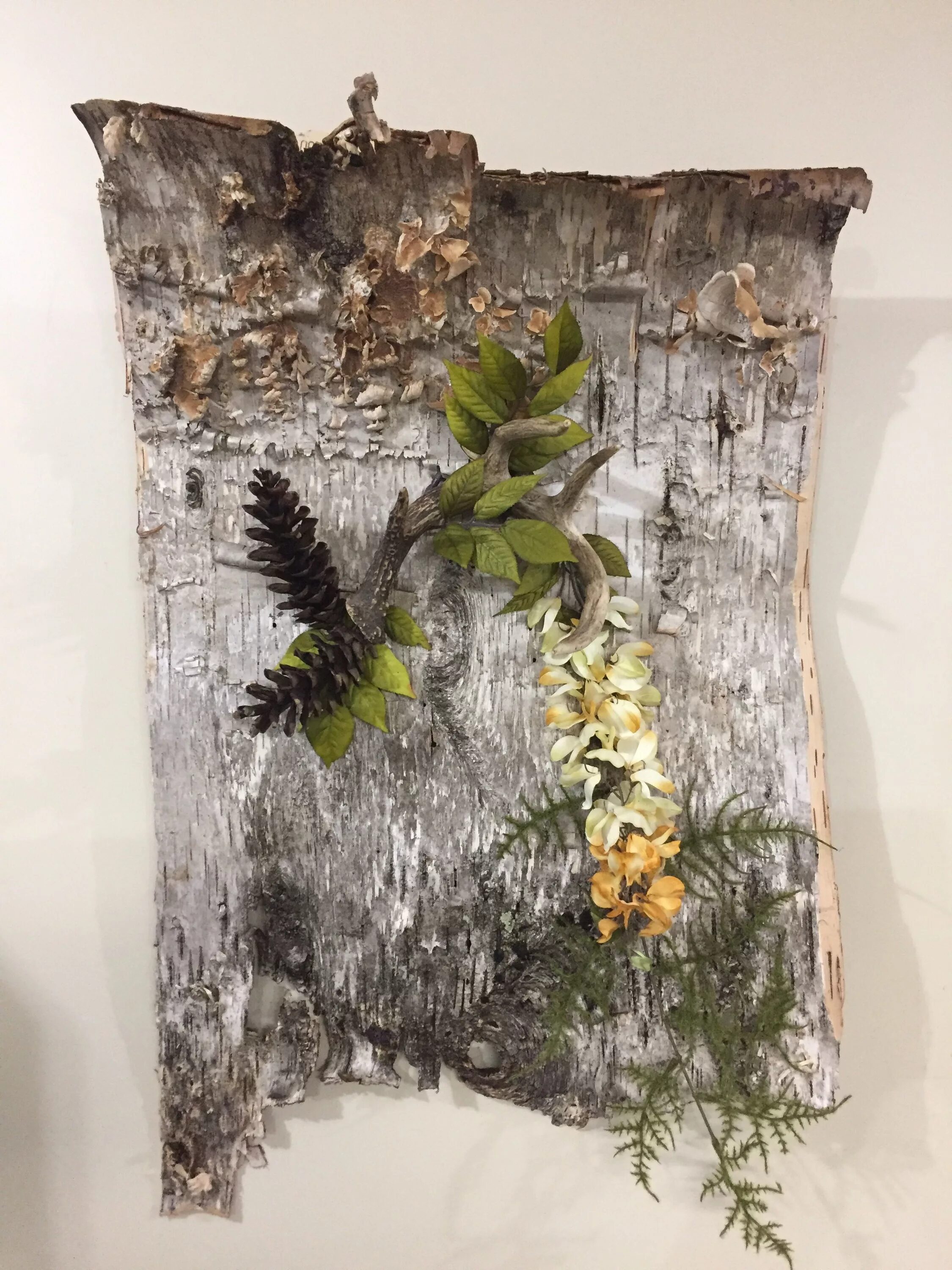 Поделки из коры дерева своими руками фото Birch Bark Wall Decor Decor, Wall decor, Moss art