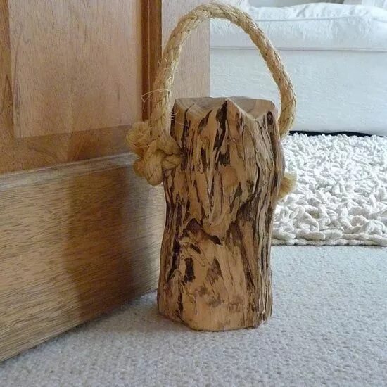 Поделки из коры дерева своими руками фото Peso de Porta: 60+ Modelos e Passo a Passo DIY Porta diy, Batentes de porta, Art