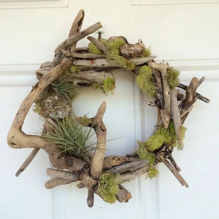 Поделки из коряги дерева фото Driftwood crafts, Driftwood decor, Driftwood wreath