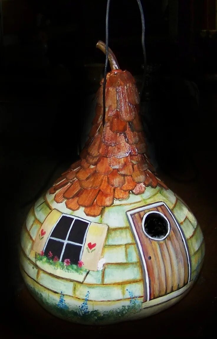 Поделки из лагенарии фото Pin by Pat Brantley on Gourds Painted gourds, Gourds crafts, Gourds birdhouse
