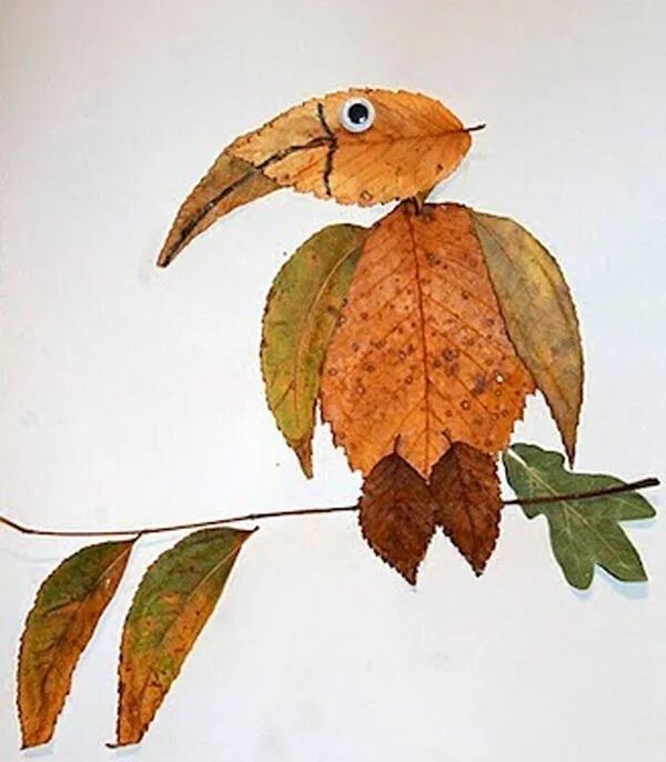 Поделки из листьев 3 класс фото Осенние аппликации из природных материалов Leaf crafts, Leaf art, Leaf animals