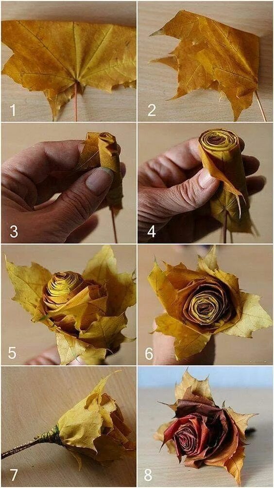 Поделки из листьев своими руками фото Пин от пользователя Unikátne на доске Flowers arranged/ Kvety aranzovanie Осенни