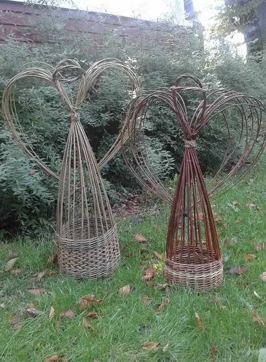 Поделки из лозы фото Arrows, angels - All About Garden whimsy, Diy garden projects, Garden deco