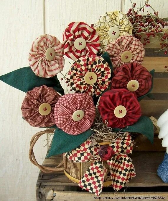 Поделки из материала своими руками фото о (37) (570x679, 317Kb) Fabric flowers diy, Fall crafts diy, Crafts