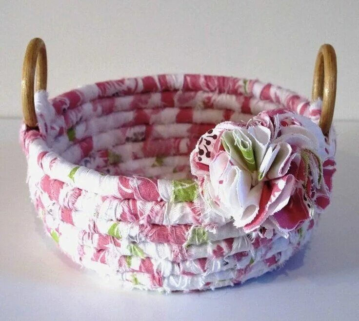 Поделки из материала своими руками фото Корзинки из ткани на любой вкус Fabric baskets, Coiled fabric bowl, Coiled fabri