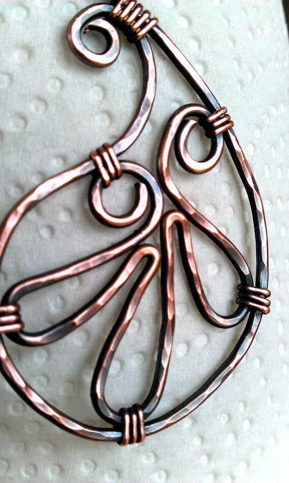 Поделки из медной проволоки своими руками фото Tear drop necklace Wire jewelery, Wire jewelry, Wire work jewelry
