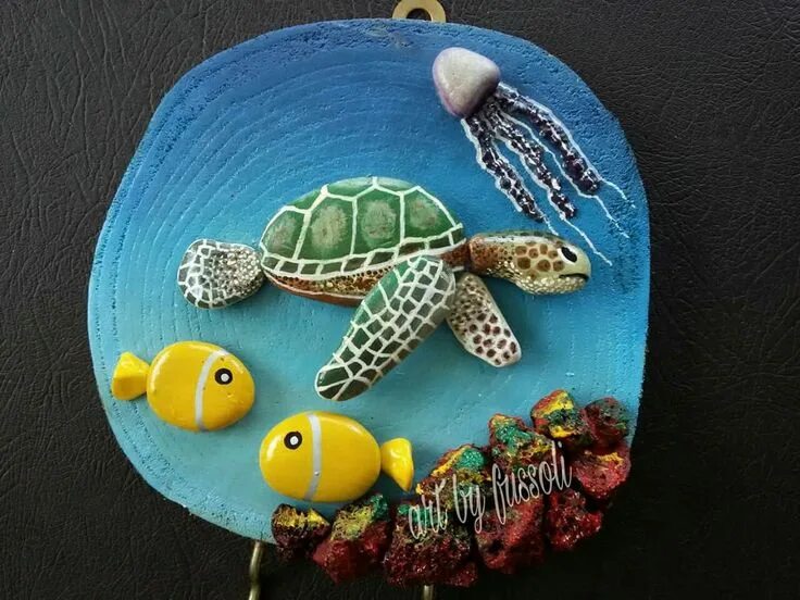 Поделки из мелких камушков черепаха фото Taş boyama# fussoli Stone art painting, Rock art, Pebble art