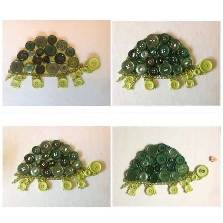 Поделки из мелких камушков черепаха фото Button Turtle Button art, Turtle crafts, Button tree art