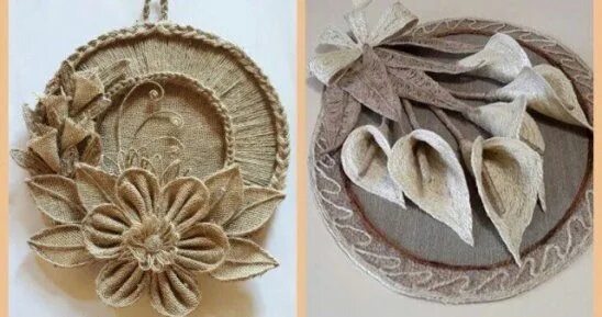 Поделки из мешковины своими руками фото Одноклассники Идеи для поделок, Кофейные зерна декор, Рукоделие