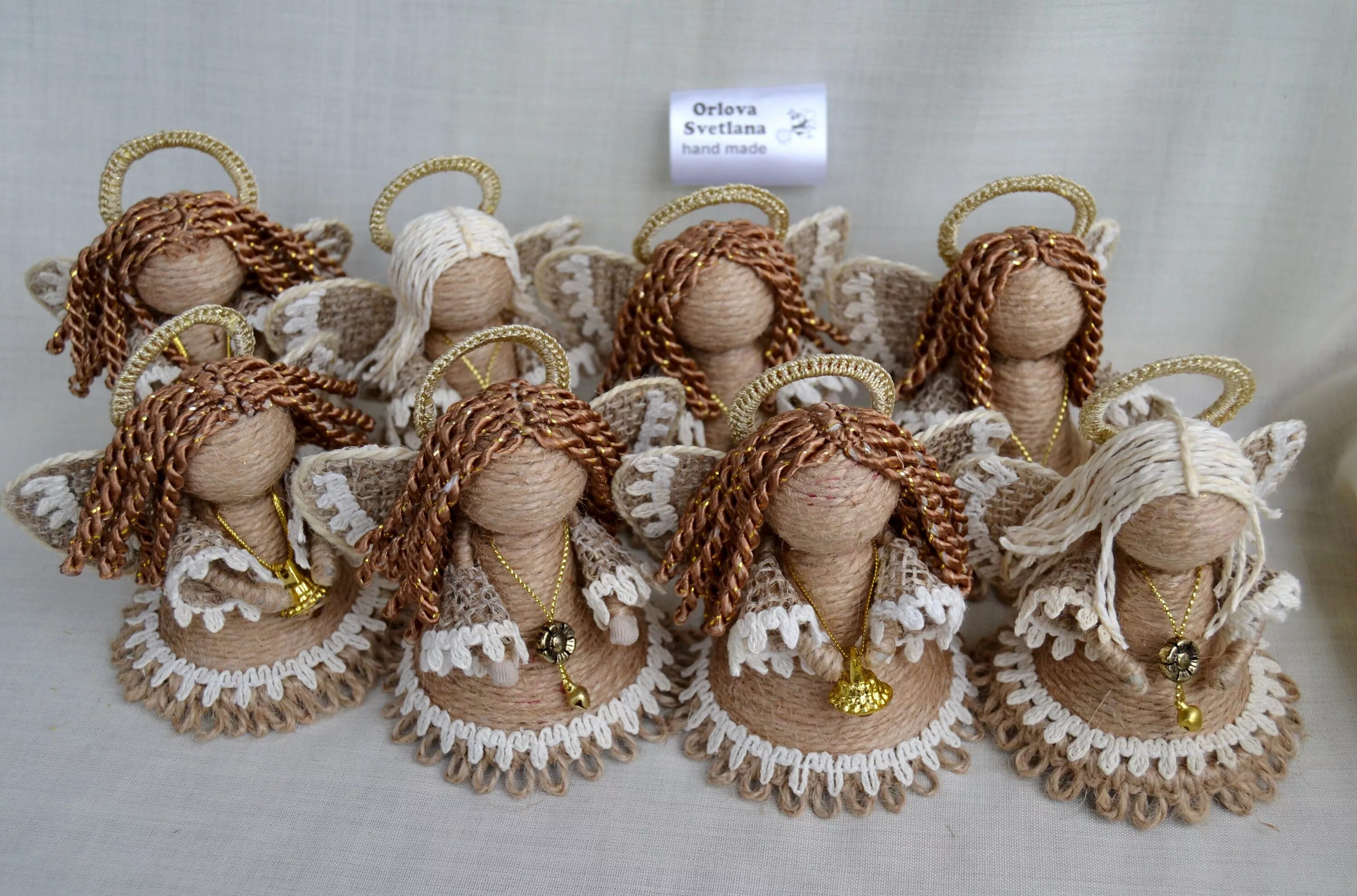Поделки из мешковины своими руками фото Sweet handmade burlap angel Поделки, Джут, Мешковина