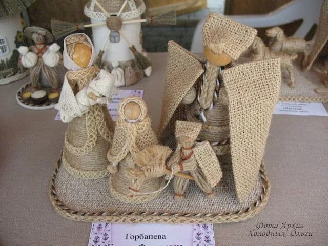 Поделки из мешковины своими руками фото Горец из джута Мешковина, Поделки, Джут