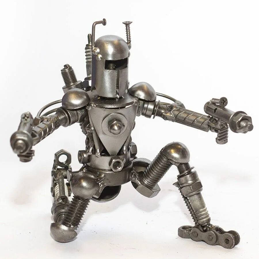 Поделки из металла с помощью сварки фото Metal Sculpture Statue Art Figure - look alike Boba Fett Искусство из металлолом