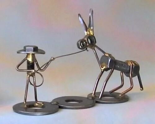 Поделки из металла сваркой фото поделка ковбой из винтиков Metal art projects, Scrap metal art, Metal art welded