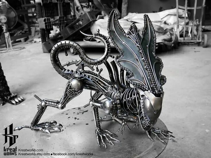 Поделки из металлолома своими руками фото Artists Upcycle Metal Scrap Into Sculptures Of Famous Movie Characters Arte de s