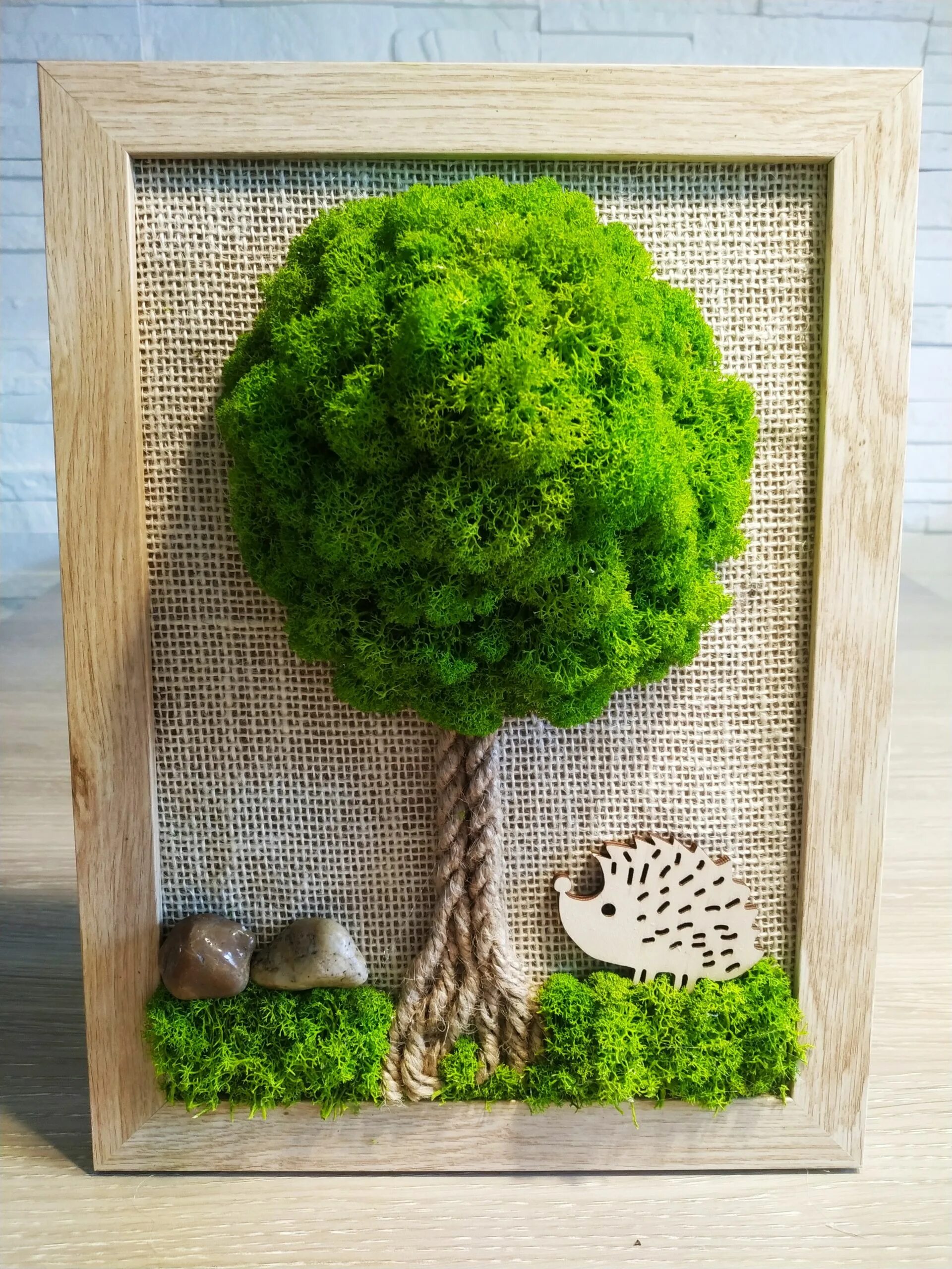 Поделки из мха своими руками фото Pin auf Quadri vegetali Deko basteln sommer, Coole basteleien, Kieselsteinkunst