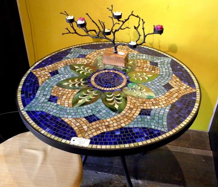 Поделки из мозаики фото Tile and Glass Mosaic Tables Glass mosaic diy, Mosaic furniture, Mosaic glass