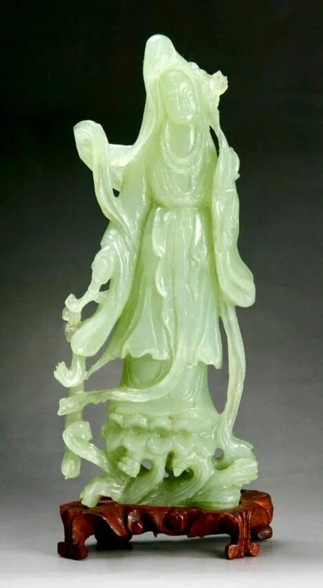 Поделки из нефрита фото Japanese Goddess /Protection Jade Statues Jade, Jade carving, Carving