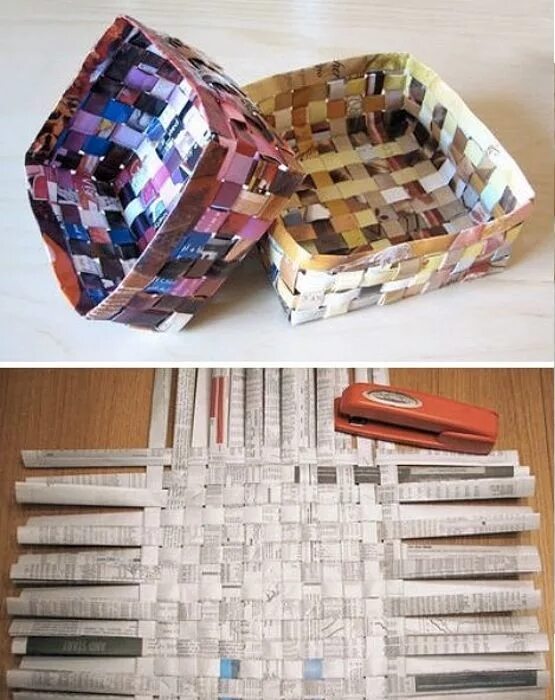 Поделки из остатков своими руками фото Something to make with the kids this summer using old magazines. Great way to te