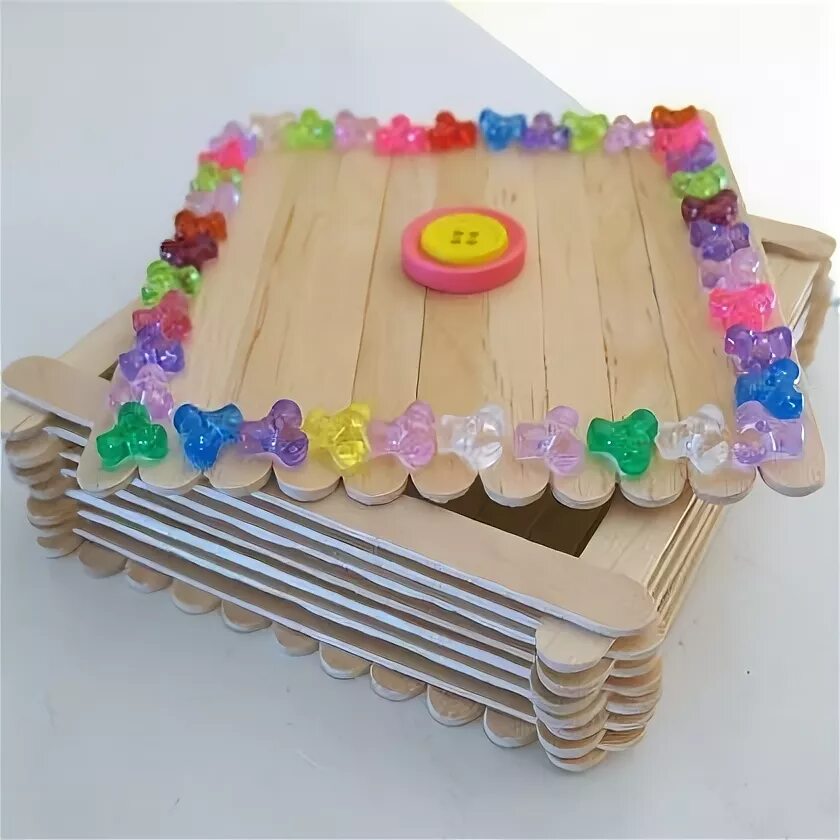 Поделки из палочек фото Cute jewelry box for the girls to make Craft stick crafts, Popsicle stick crafts