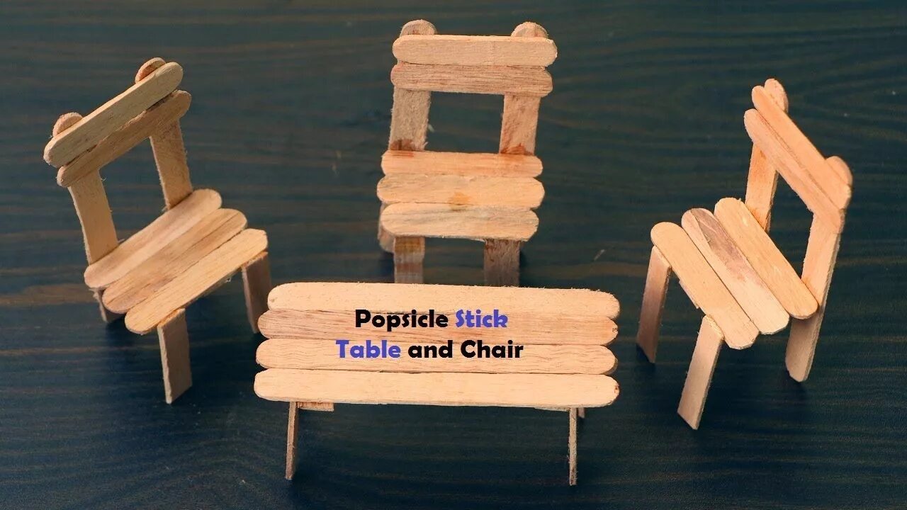Поделки из палочек от мороженого фото How to Make Table and Chair using the Popsicle Stick Popsicle crafts, Popsicle s