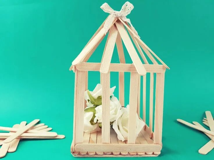 Поделки из палочек от мороженого фото Casinha de palito de picolé: Como fazer Passo a Passo - Artesanato Passo a Passo