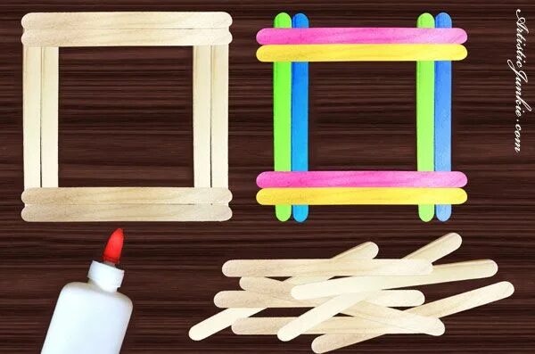 Поделки из палочек от мороженого фото popsicle stick picture frame Craft stick crafts, Popsicle stick picture frame, P