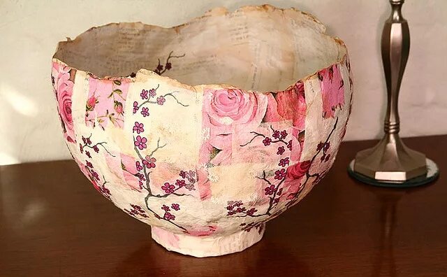 Поделки из папье фото Paper mache Bowl Paper mache bowls, Paper mache art, Paper mache crafts