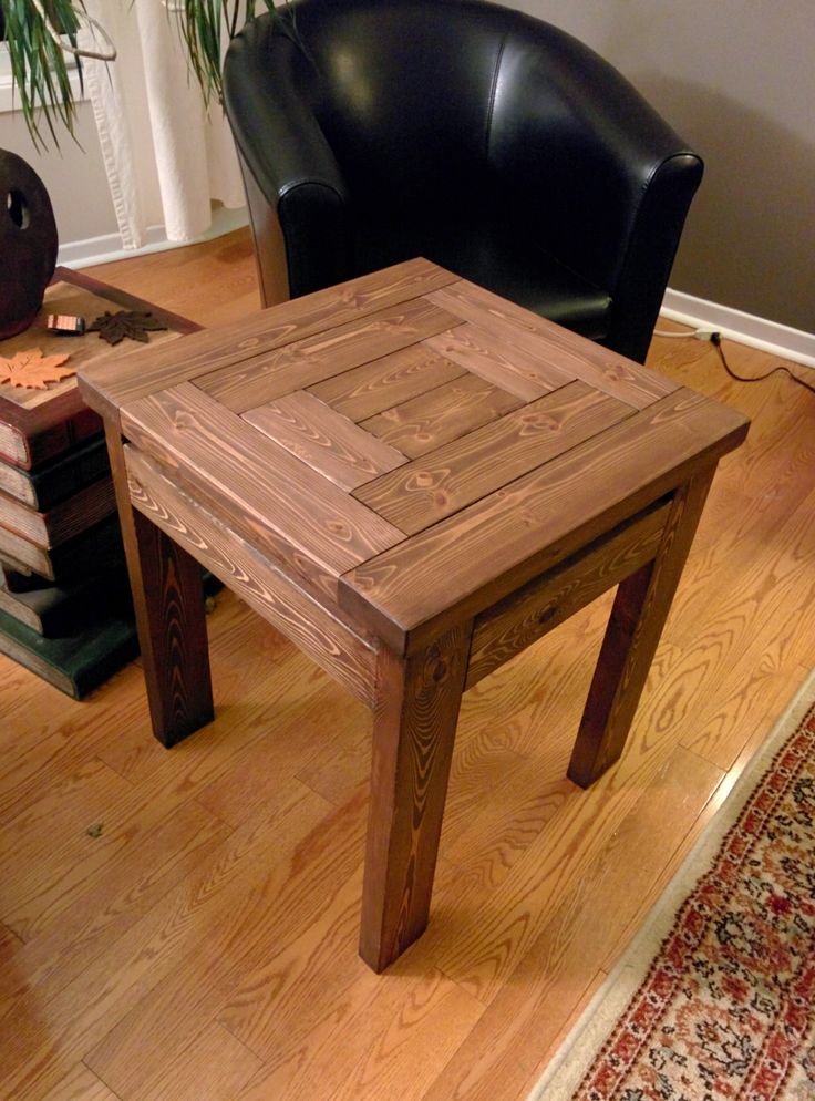 Поделки из паркета своими руками фото Built this out of 3 2x4's Diy end tables, Diy furniture, Wood end tables