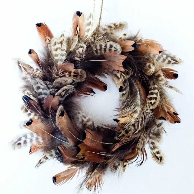 Поделки из перьев птиц фото Новый год на Sees-All-Colors: Веночки на дверь Feather Fabulous Feather wreath, 