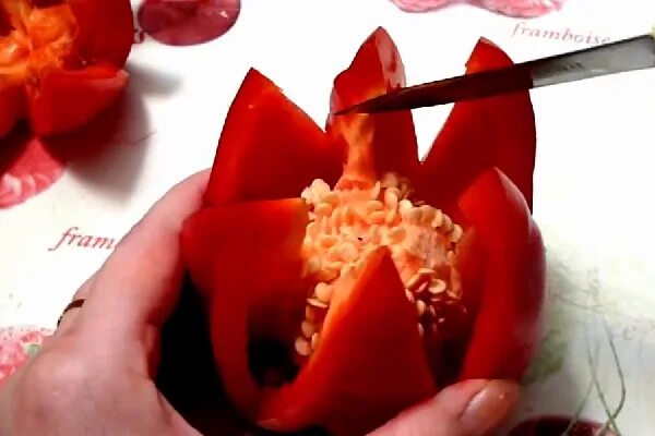 Поделки из перца болгарского своими руками фото Как сделать цветы из болгарского перца