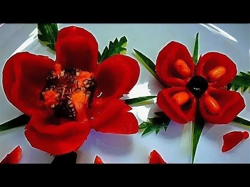 Поделки из перца болгарского своими руками фото Цветы из перца! Карвинг перца! Flowers of pepper! Carving pepper! Гарниры, Вегет