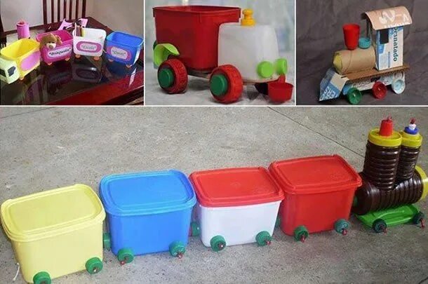 Поделки из пластиковых контейнеров своими руками фото Pin em Bichos de papel.
