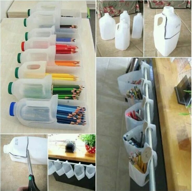 Поделки из пластиковых контейнеров своими руками фото Keep your pencils organized! Diy plastic bottle, Upcycle plastic, Recycled craft