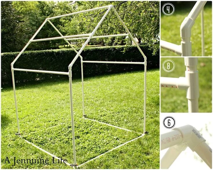 Поделки из пластиковых труб своими руками фото PVC Playhouse & Sunshade: PVC Frame - A Jennuine Life Diy playhouse, Pvc playhou