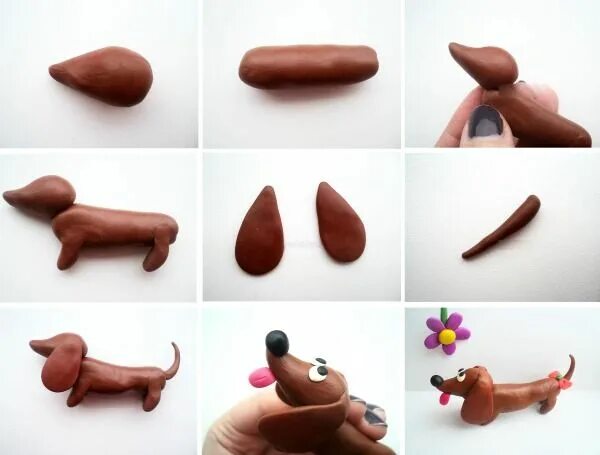 Поделки из пластилина фото Лепим с детками из пластилина собачку Kids clay, Plasticine, Arts and crafts