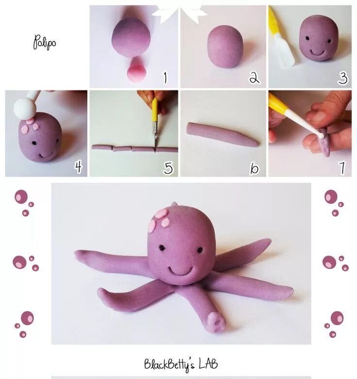 Поделки из пластилина пошагово фото step by step Fondant animals, Clay projects, Crafts
