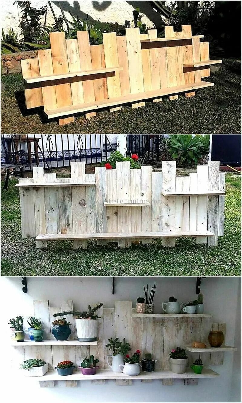 Поделки из поддонов для дачи фото pallets pots stand idea 1 Diy pallet projects, Wood pallets, Pallet projects