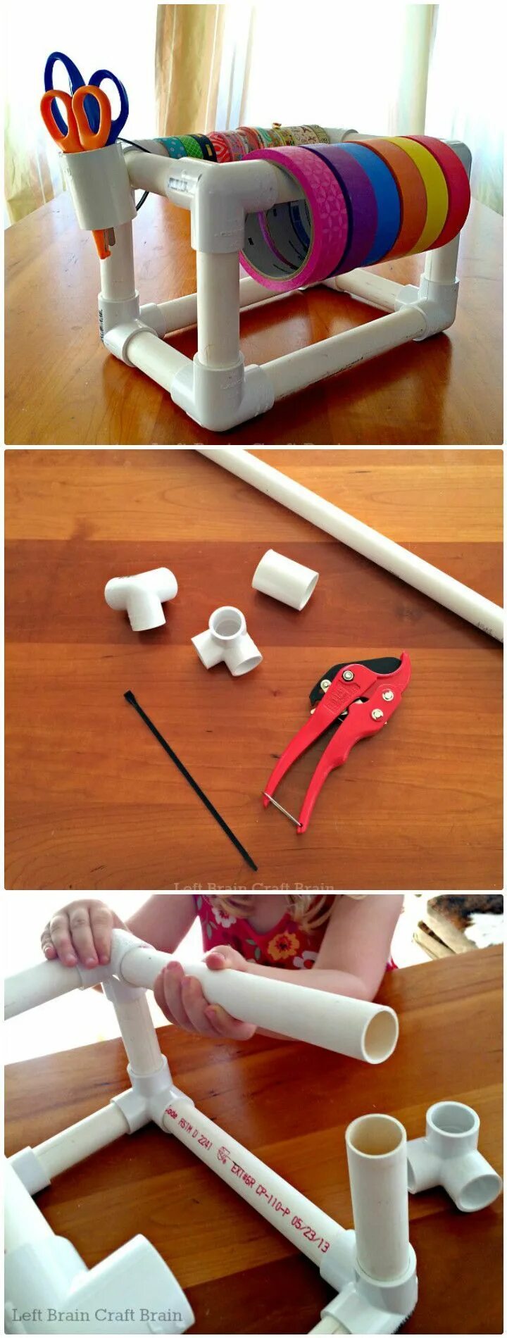 Поделки из полипропиленовых труб фото Cool PVC Pipe Tape Dispenser - 48 DIY Projects out of PVC Pipe You Should Make -