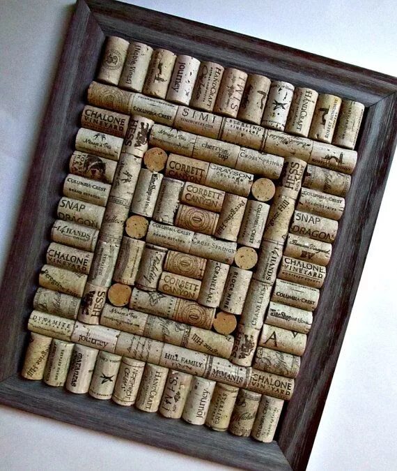 Поделки из пробок от вина фото Rustic Wine Cork Board / Corkboard Rustic Shabby Cottage Etsy Wine cork diy craf