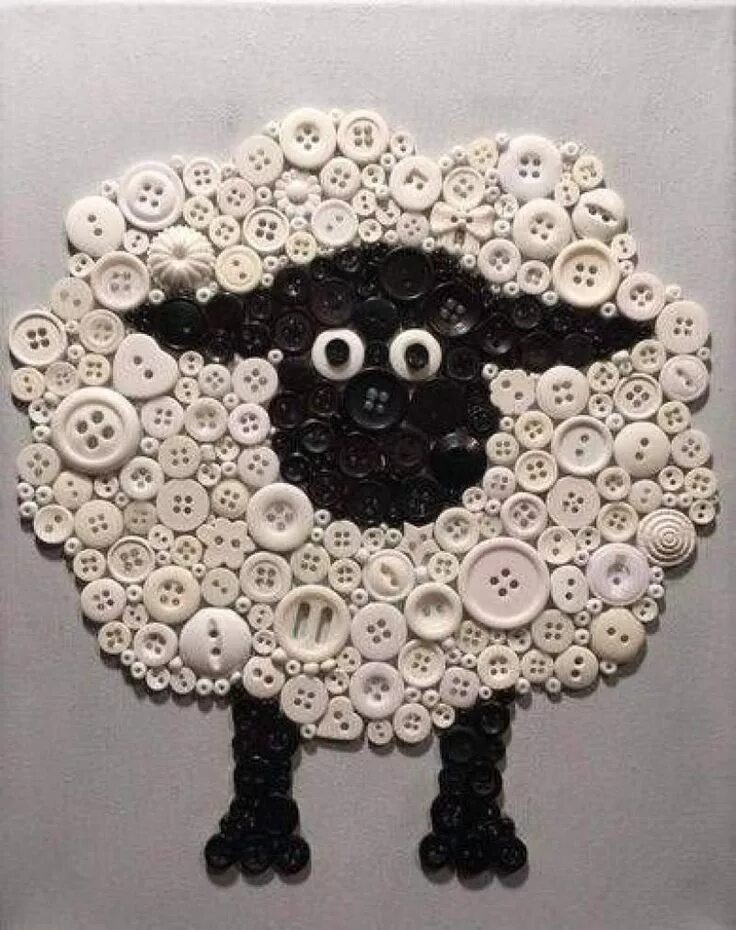 Поделки из пуговиц фото Cute Easter crafts with buttons - are y'all thready for this? Button crafts, But