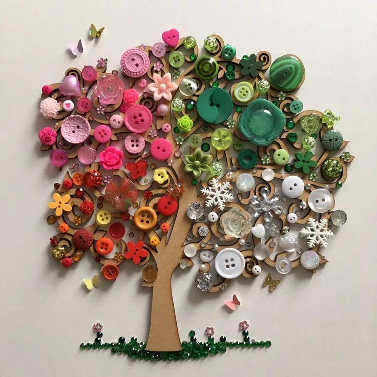 Поделки из пуговиц фото Pin by Blossom’s Buttons on Blossom’s Buttons Button crafts, Button art projects