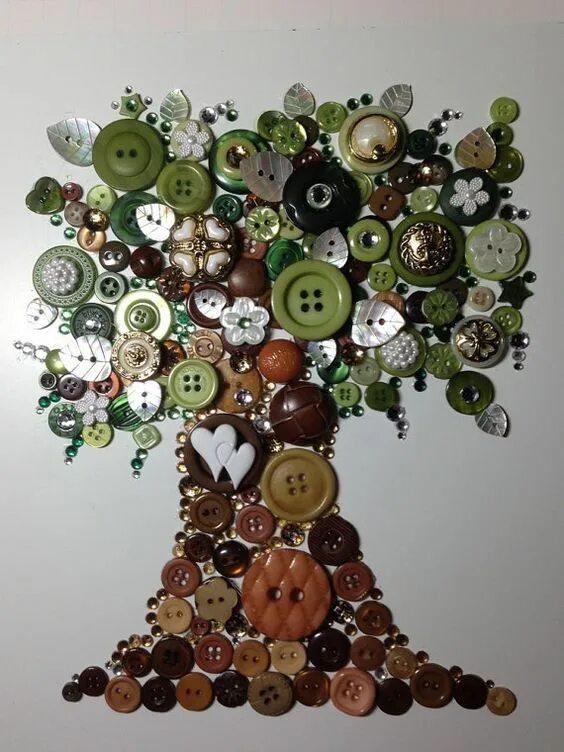 Поделки из пуговиц своими руками фото This item is unavailable Etsy Button art, Button crafts, Button creations