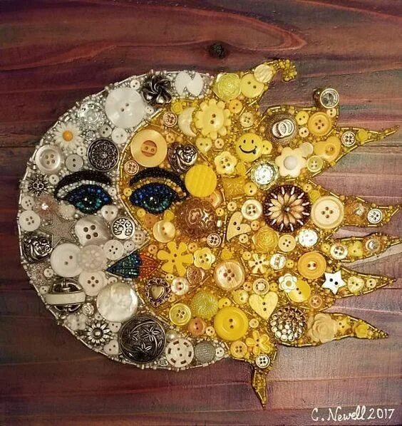 Поделки из пуговиц своими руками фото Творчество из пуговиц: космос Buttons crafts diy, Button art, Button crafts