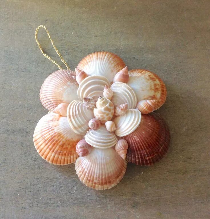 Поделки из ракушек фото Shell Mirror Ornament Seashell crafts, Shell crafts diy, Seashell christmas orna