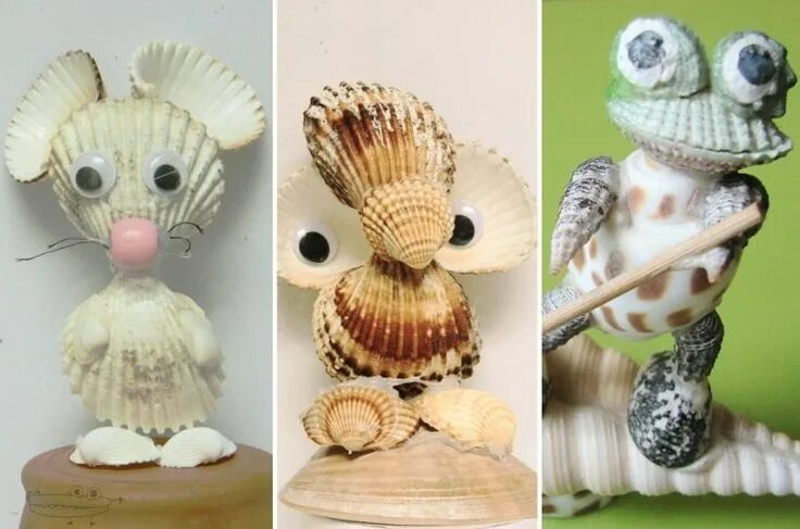 Поделки из ракушек пошагово с фото Animales con conchas marinas -Manualidades Infantiles Artesanías con conchas mar