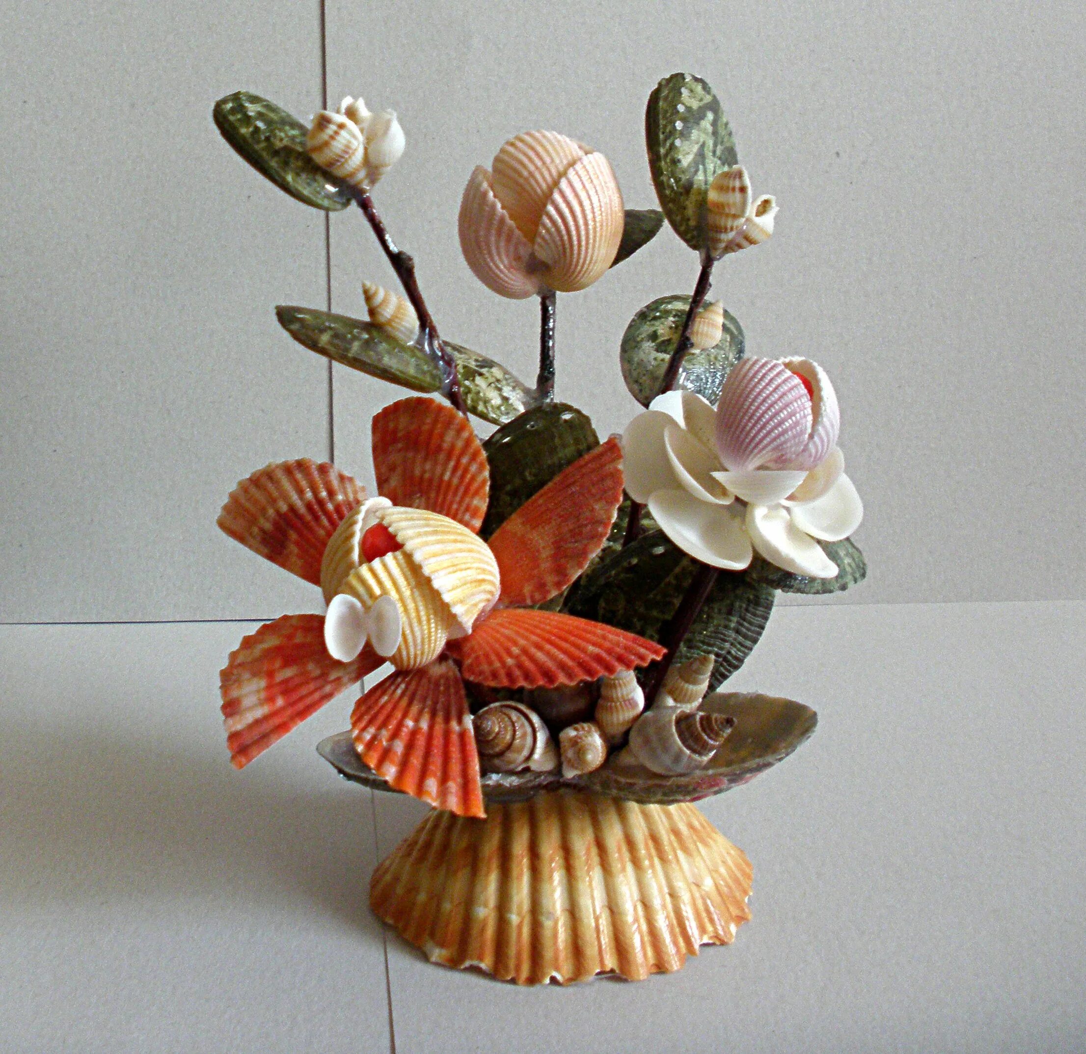 Поделки из ракушек пошагово с фото Букет из ракушек Seashell crafts, Shell crafts, Shell crafts diy