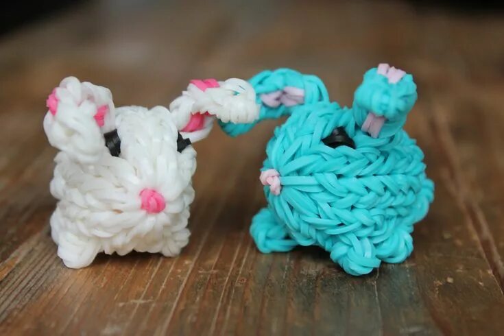 Поделки из резинок фото Rainbow Loom Nederlands, 3d konijntje Weefgetouw weven, Elastiek knutselen, Loom