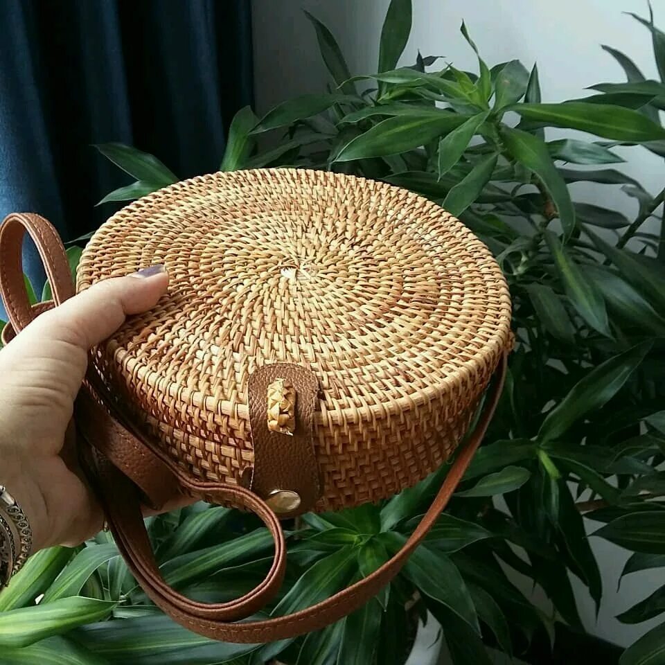 Поделки из ротанга фото Сумка летняя плетеная из ротанга. Круглая сумка в интернет-магазине на Ярмарке М