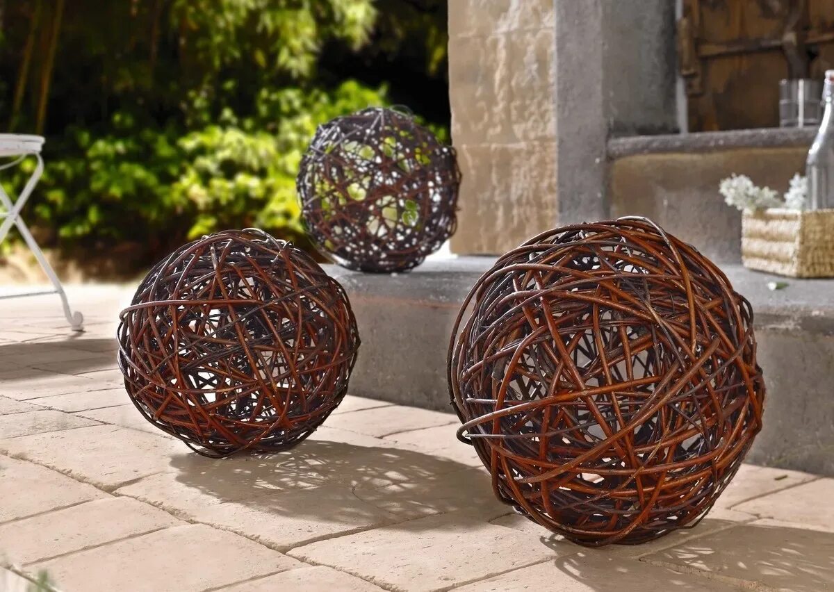 Поделки из ротанга фото Wholesales Bolas Decorativas Marrom Profundo Para Decoração De Casa - Buy Natura