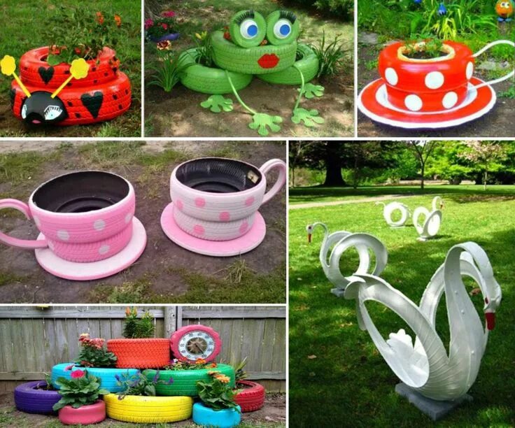 Поделки из шин для дачи фото baloiço suspenso com material reciclavel Progettazione di giardini, Giardino di 